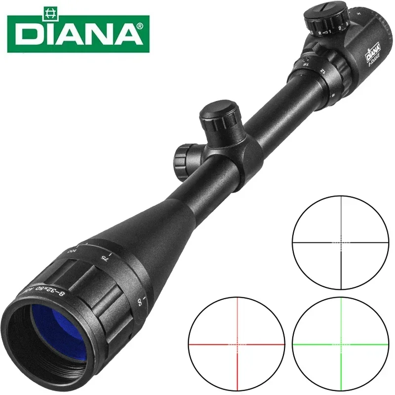 Diana Tactical 8-32x50 rozsahov pušky Optika Red Dot Green Compaktné pušky Vonkajšie poľovné rozsahy