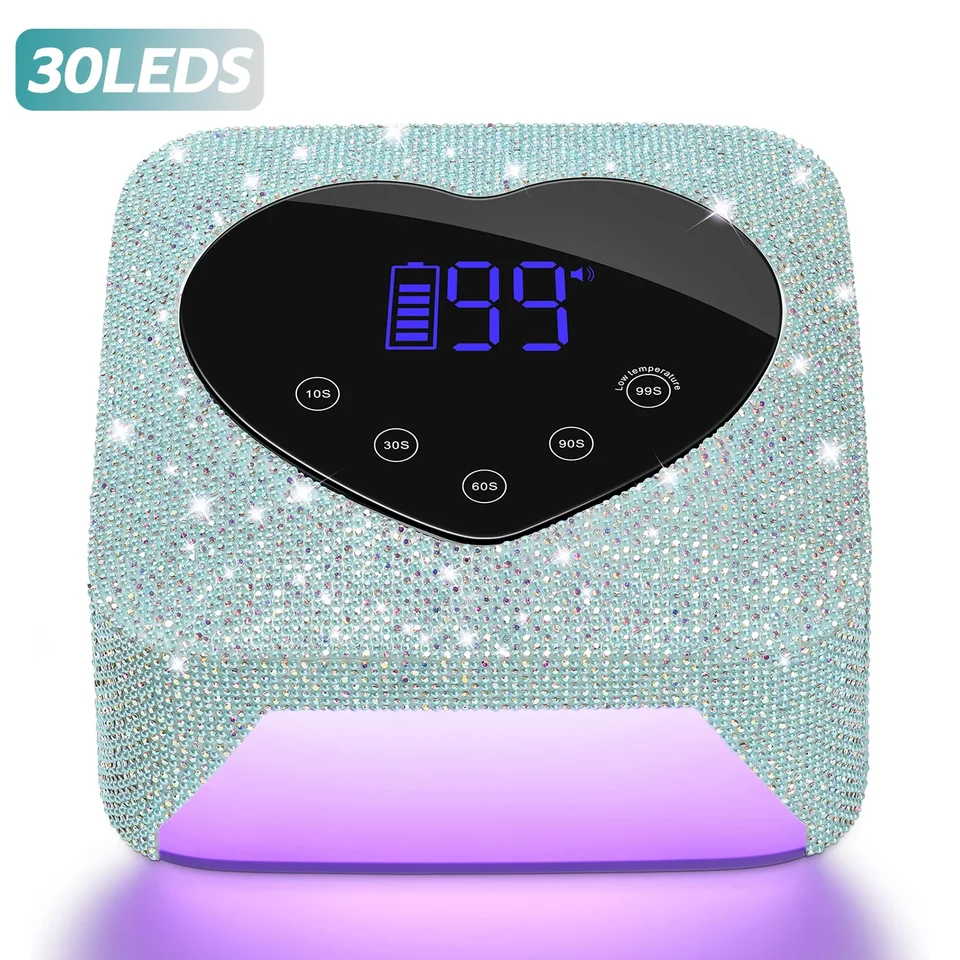 Dianabeauty UV nechtovú lampu nabíjateľnú bezdrôtovú manikúrovú lampu s kamienkami 30 LEDS UV LAMP pre nechty UV CABER Svetlo nechtov na nechty