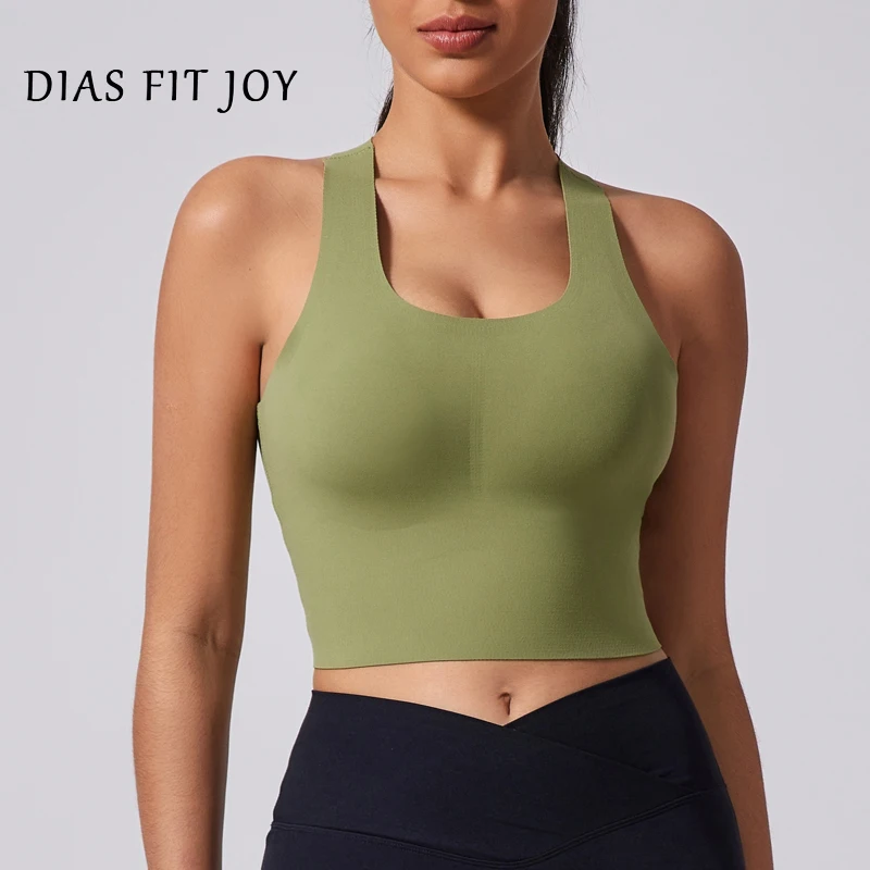 Dias Fit Joy Wide Ramer Raep Rese Cross Cross Sports vesta Pohodlná nárazová odolná joga podprsenka s pevným hrudným podložkou Krásna zadná fitness telocvičňa