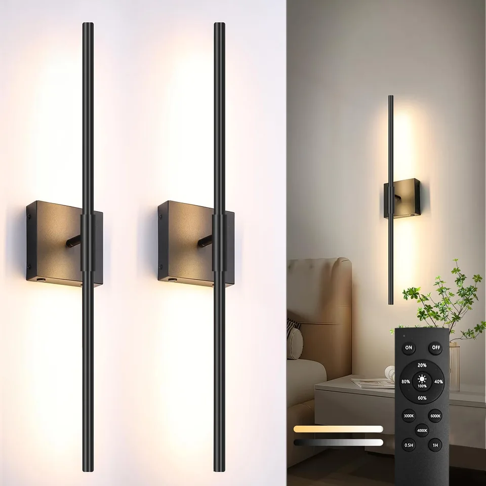 Diaľkové ovládanie Nabíjateľná dlhá nástenná lampa pohovka na pozadí obývacia izba spálňa kúpeľňa otočná minimalistická prúžková nástenná stolička