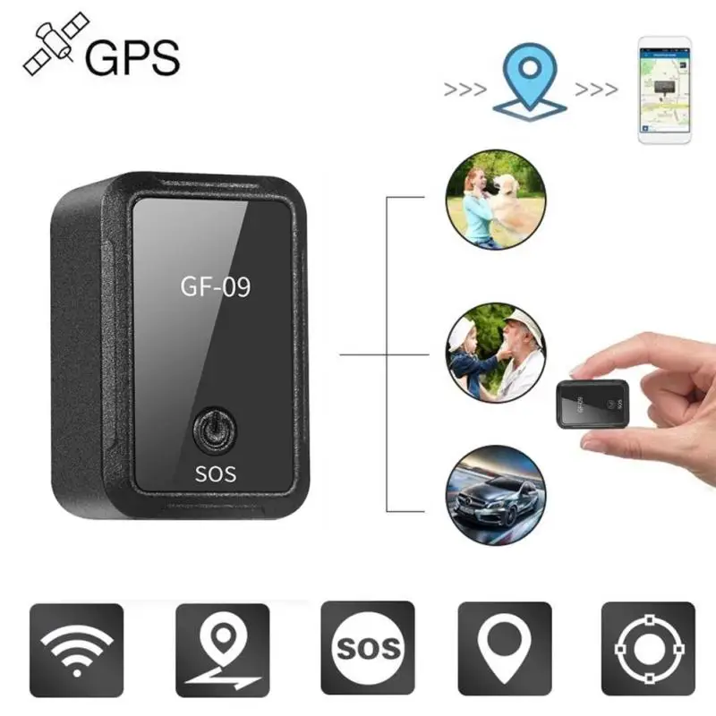 Diaľkové počúvanie Magnetický GF09 Mini vozidlo GPS Tracker Tracker Zariadenie v reálnom čase Pet Old and Child Anti-Lost Locator Auto Parts