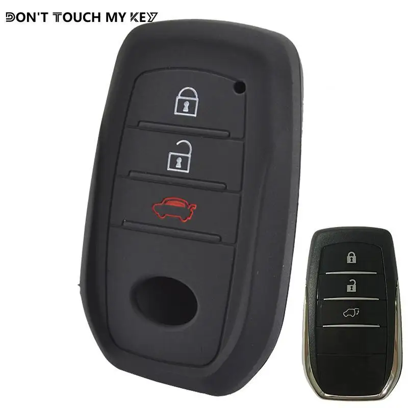 Diaľkový klietok Silikone Key Case pre Toyota Hilux Land Cruiser Fortuner Camry Riez Rav4 Prado Innova 86 3 Button Protector Shell