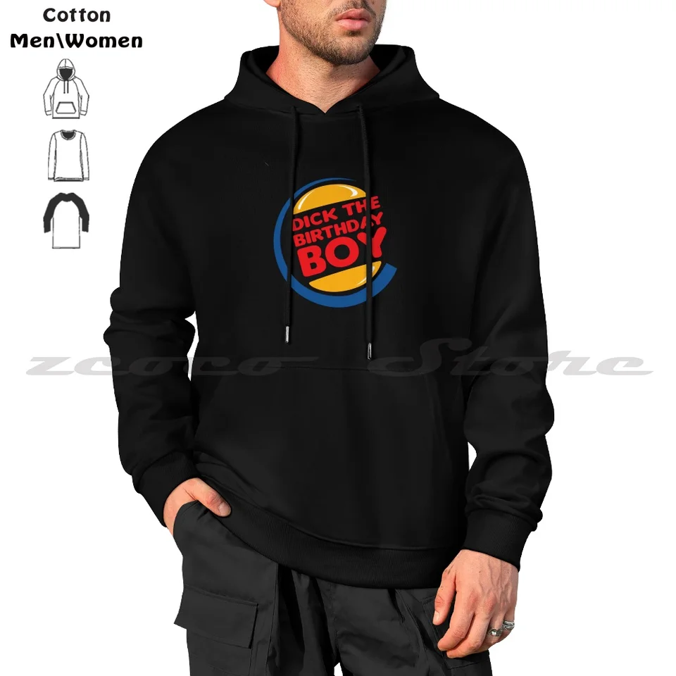 Dick The Birthday Boy Burger King Logo Červený list médiá médium redlettermedia Men ženy módna bavlna mikina mikina