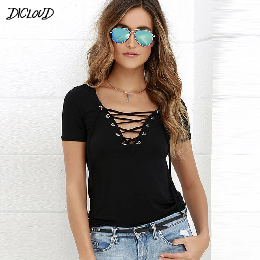 Dicloud Fashion V-NECK Tričko Dámske dám