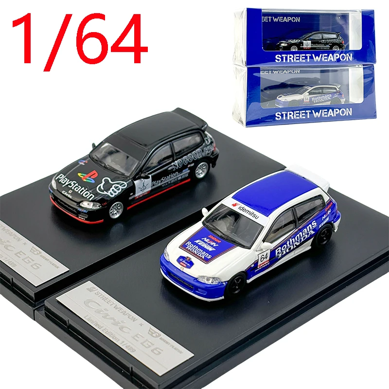 Diecast 1/64 Scale Spoon Honda Civic EG6 Racing Car Model zliatiny Honda Civic EG6 Spoon Limited Edition Model Model Decotion