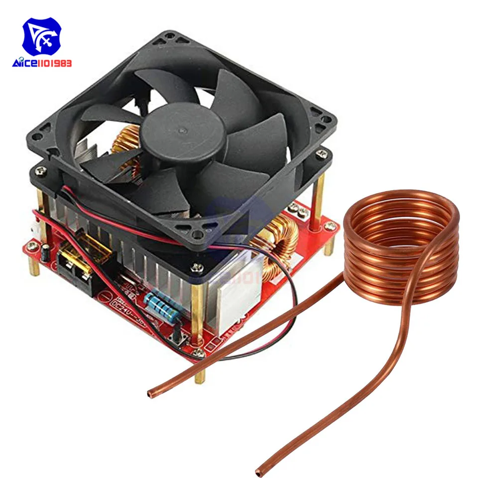 DIEMORE DC 24V-36V 500W ZVS Nízke napätie Indukčná vykurovacia doska Modul s vykurovacou cievkou ventilátora a Tesla pre auto pre auto