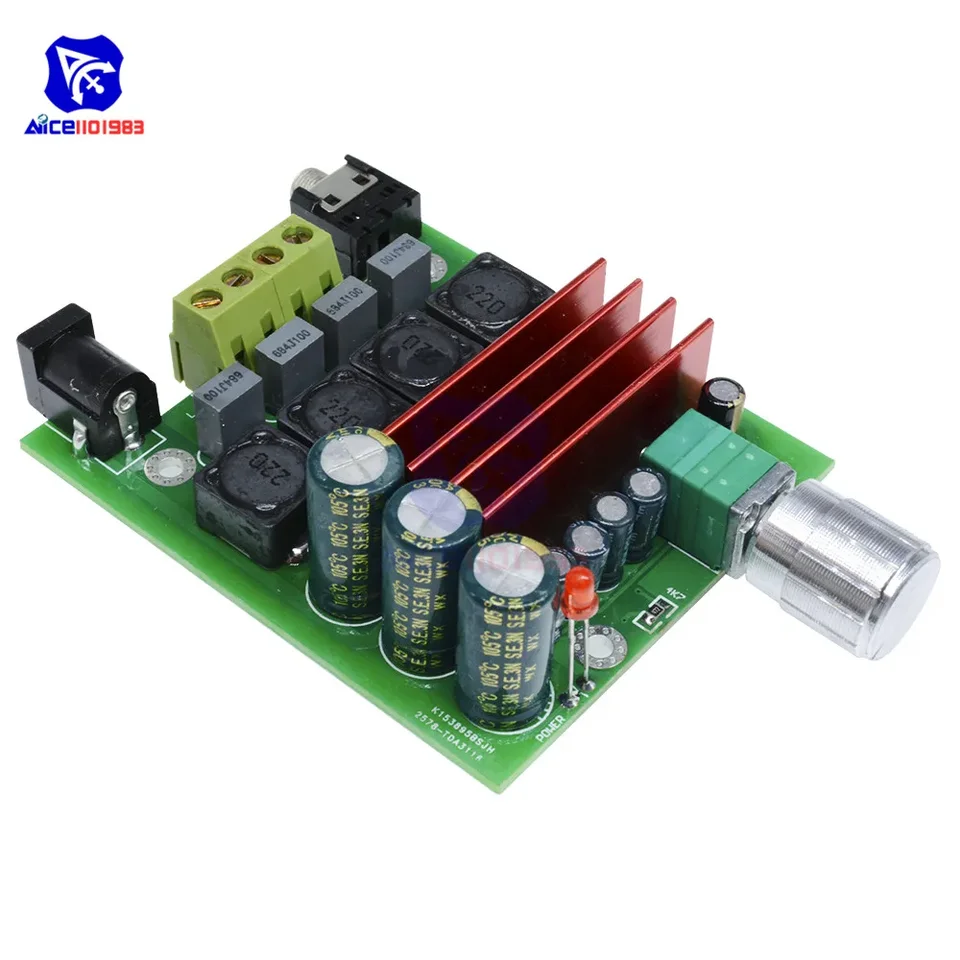 DIEMORE TPA3116 DC 8 -25V 100W Subwoofer Digital Power Stereo zosilňovač modul nastaviteľná doska zosilňovača TPA3116D2