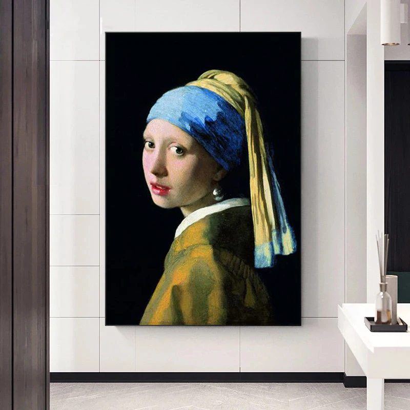 Dievča s perlou náušnice slávne nástenné maľby reprodukcie od Jan Classical Portrét Art Canvas Write Domáce dekorácie