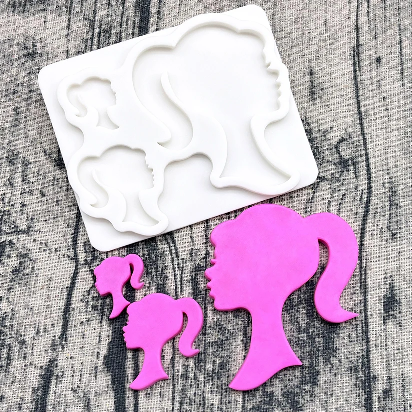 Dievča silikónové plesne Živé náradie Sugarcraft Cupcake Fold Fold Fondant Cake Deskotujúce náradie