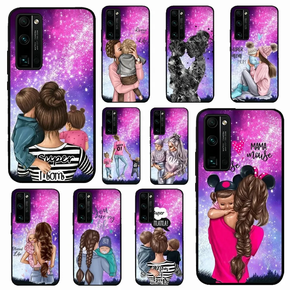 Dievčatko chlapec Super Mom Telefon Pase pre Huawei Honor 10 Lite 9 20 7A Pro 9x Pro 30 Pro 50 Pro 60 Pro 70 Pro Plus