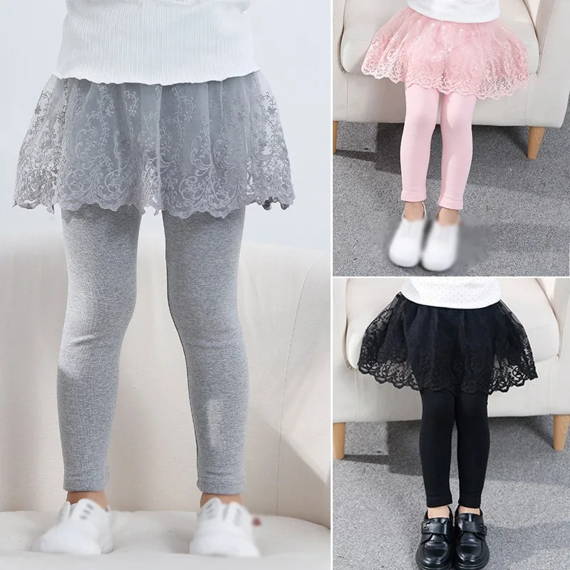 Dievčatko princezná legging s koláčom tutu sukne nohavice detská sieť jar jesenné culottes falošné dvojdielne legíny nohavice 1-6T