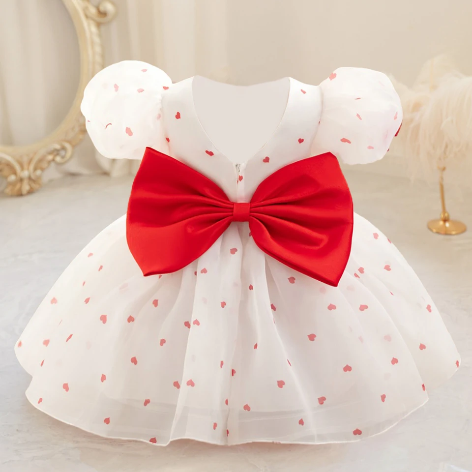 Dievčatá biela polka dot princezná šaty deti Fantasy narodeninové oslavy šaty Dievčatá rukáv letný tutu šaty batoľa denný kostým