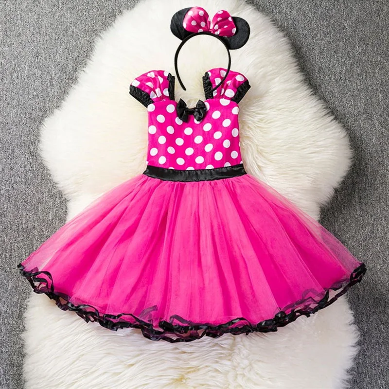 Dievčatá Cosplay Cartoon Mini Mouse Costume Kids Halloween Fancy Polka Dot Dievčatá Dievčatá narodeniny Karnevalová párty princezná šaty