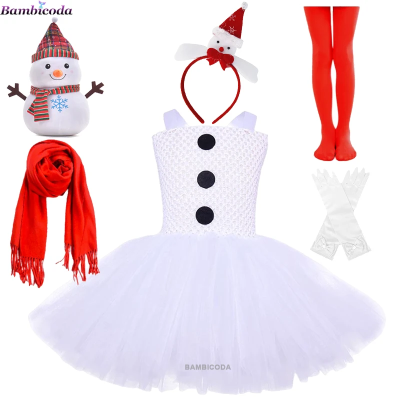 Dievčatá cosplay snehuliak kostým pódium show vystúpte oblečenie luxusné tutu šaty párty karneval halloween kostým deťom snehuliak bábiky