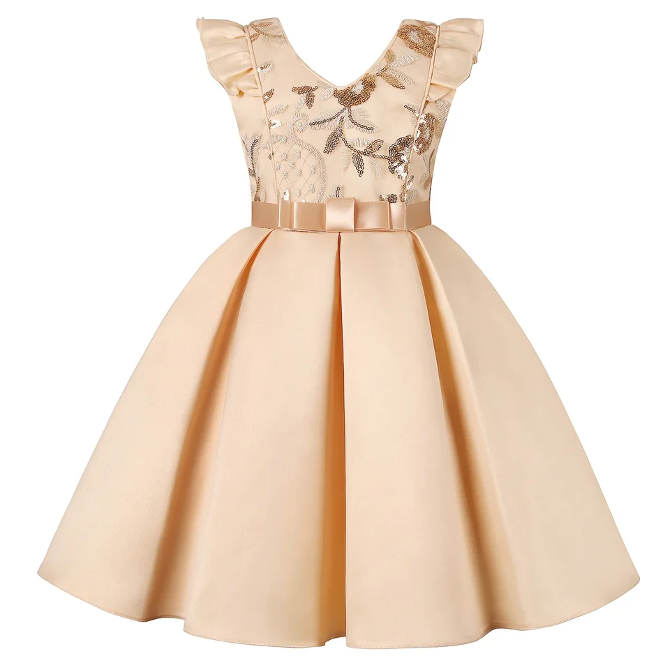 Dievčatá Flifrované šaty pre vianočné deti princezná Satin Party Gown Gown Detd Birthday Striped kostým 2 až 8 10 rokov