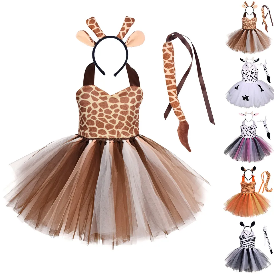 Dievčatá Halloween Animal Cosplay kostým detský les tema