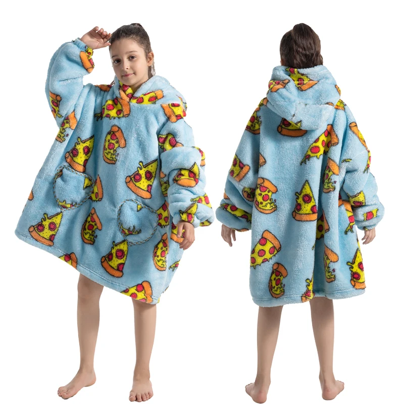 Dievčatá mikiny zimné deti pizza tlač roztomilé mikiny chlapci LION PANDA AVOCANDO COATY