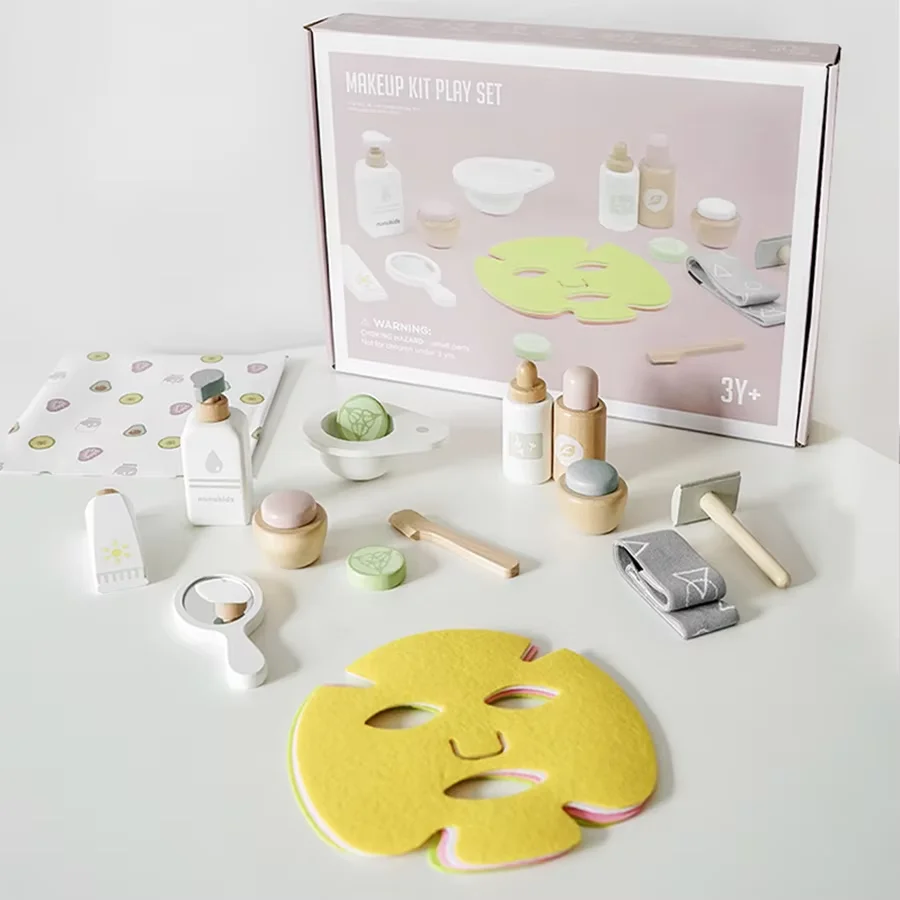 Dievčatá predstierajte, že si hrajú dieťa make -up krásne make -up set kaderníctvo simulácia drevená hračka pre dievčatá deti obliekajú kozmetiku