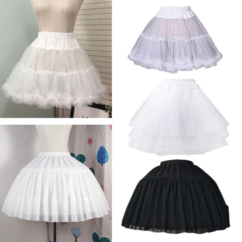 Dievčatá prepadli krátke spodné zvieratá s/bez obručovej plesnivej bublinky Tutu Tutu sukňa Puffy Half Slip Crinoline Underskirt