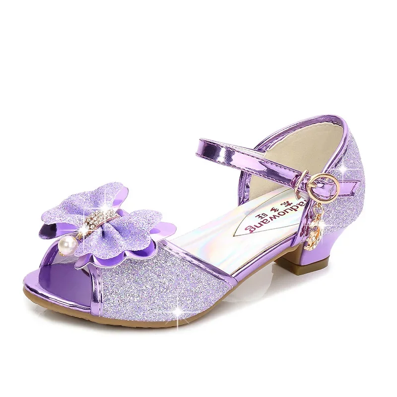 Dievčatá princezná topánky letné deti Vysoké podpätky otvorené toe Party Svadobné batoľatá sandále deti Príčinné flitre Mary Jane Shoes