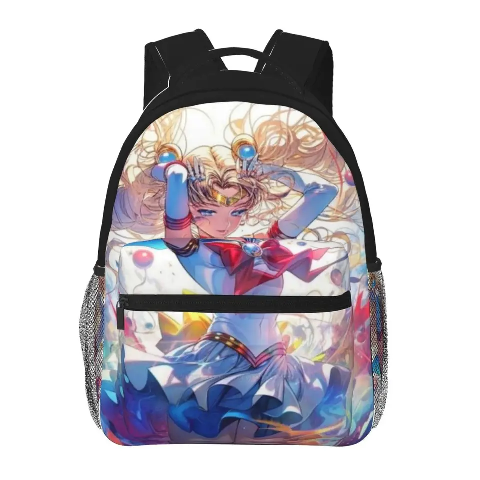 Dievčatá-saillor- Mesiac Fashion Kids Backpack Ženy Teenagery Školáčky Travel laptop batoh 16 palcov