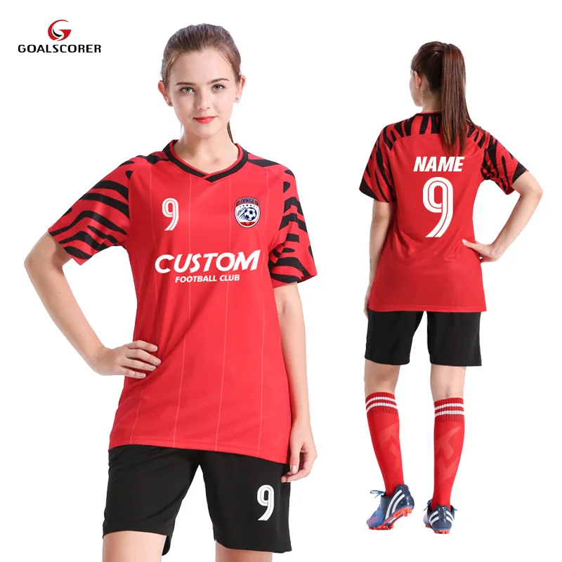 Dievčenské futbalové dresy 100% Polyester futbalové uniforma pre ženy na mieru priedušné ženské futbalové dresy futbalové uniformy S108