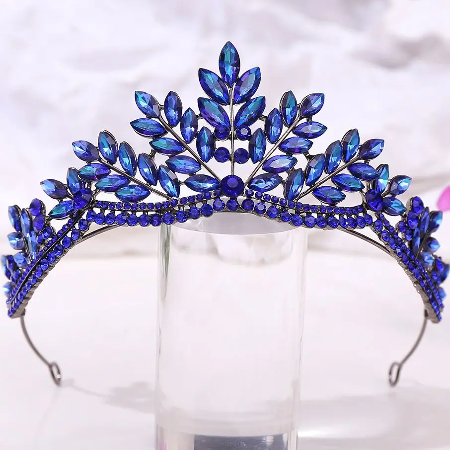 Diezi 7 farby Vintage barokový kryštál Opal Crown Ženy svadobná hostina darčeková nevesta kráľovná svadobné čelenky Kadény