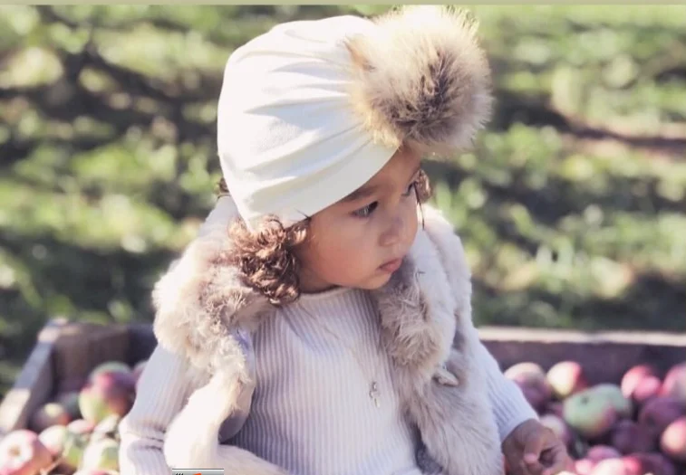 Dieťa Indian Hat Turban Klobúky Spring Jeseň DETI Velvet Caps Kid Beanie Pompom Hat Warm Girl Caps