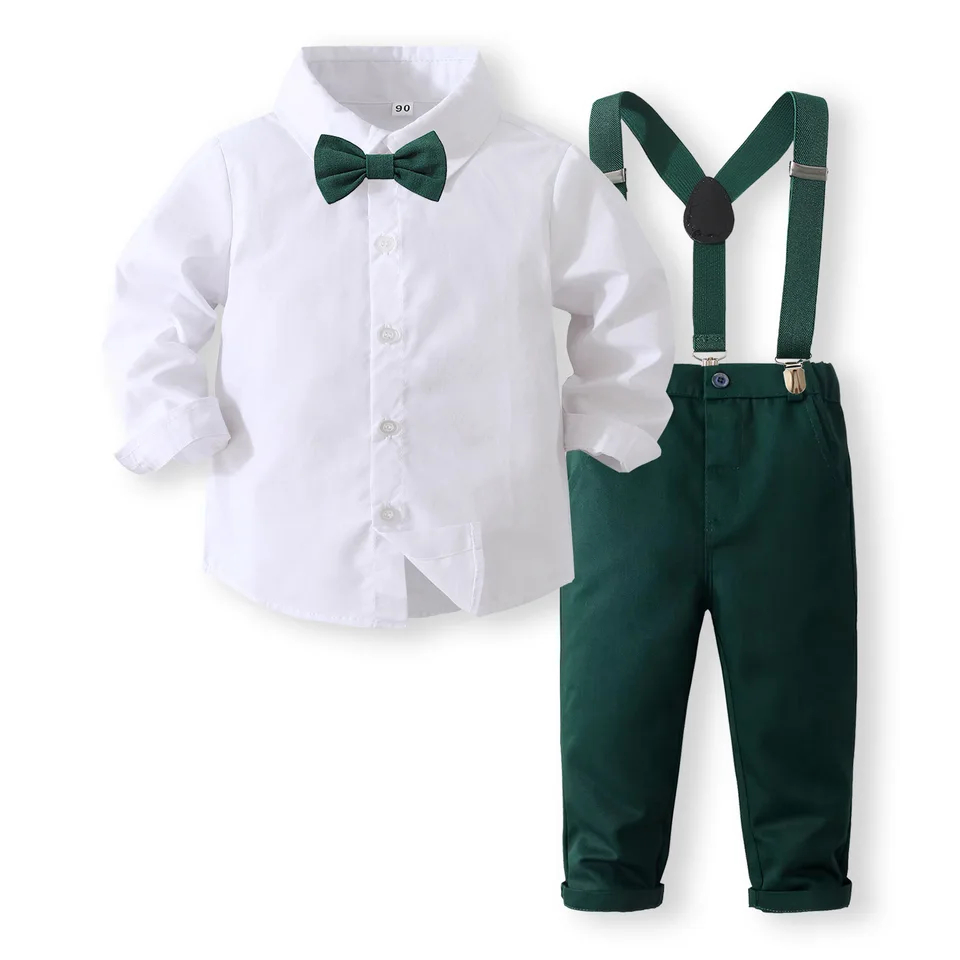 Dieťa oblečenie Formálne súpravy Deti Dentleman Dress obleky s dlhým rukávom Trošky nohavice Kids Boys Birthday Party Obliekanie