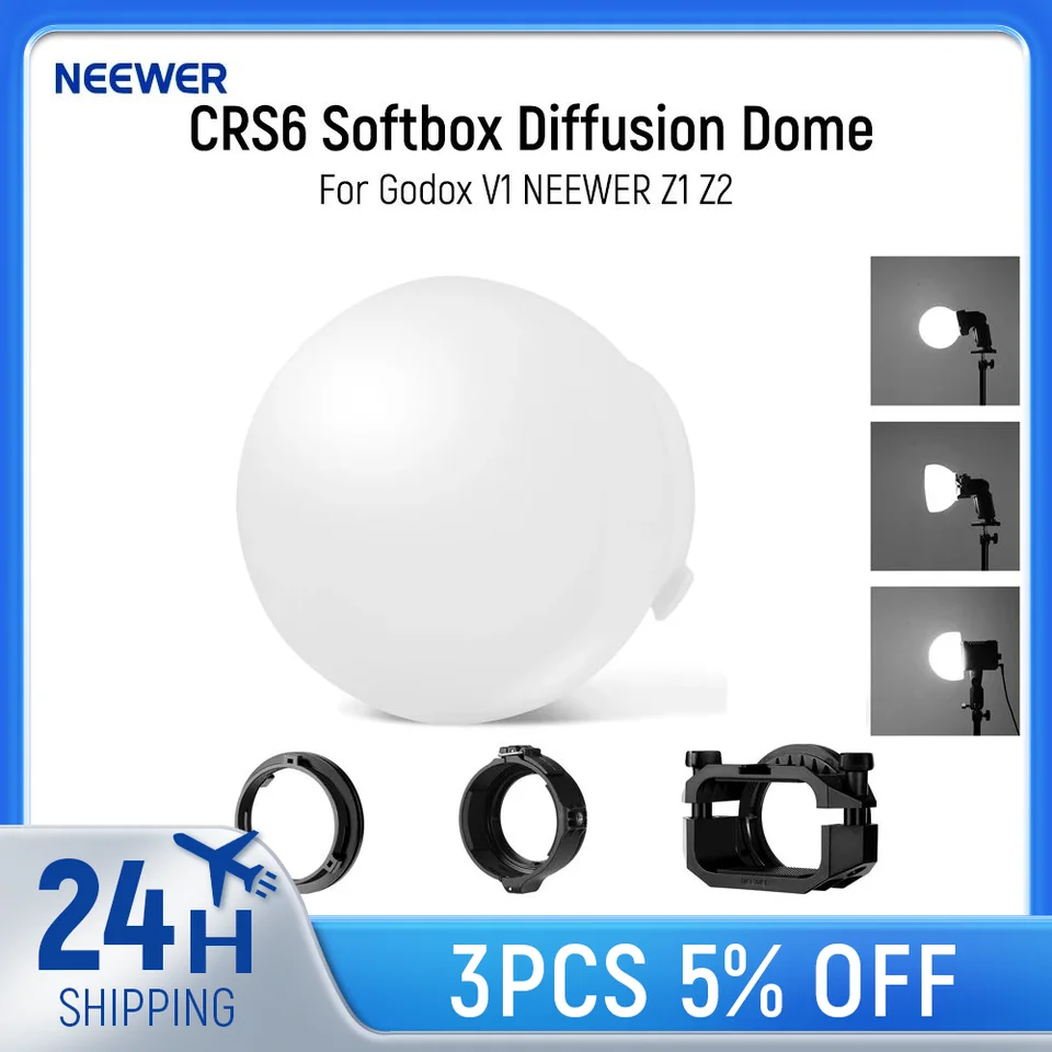 Difúzia softboxu Neewer CRS6 s 3 adaptérami pre Godox V1 Neewer Z1 Z2 Round Head Flash a Square Speedlite Z760
