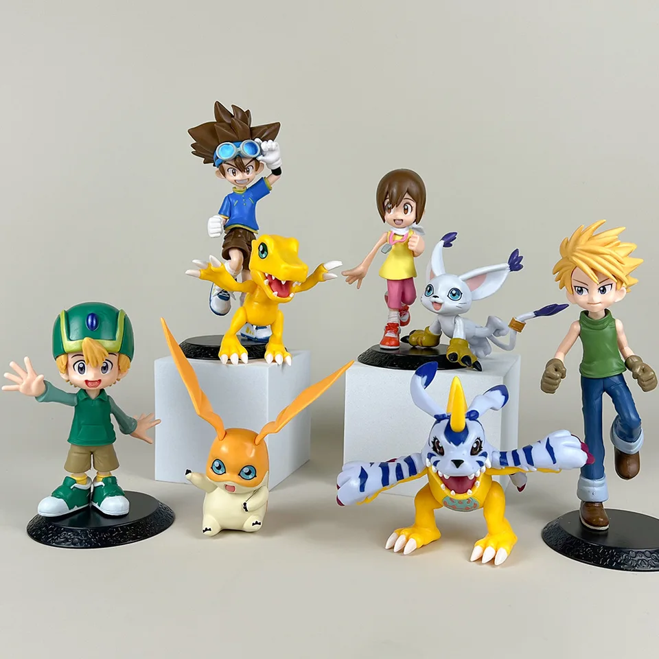 Digimon Adventure 17cm Taichi Agumon postava Yamato Gabumon Takeru Patamon Hikari Tailmon Model dekorácie Doll Anime Kawaii Toys