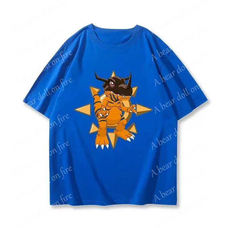 Digimon Greymon Roztomilé muži a ženy Tops Trend módne posádka Crewneck T košeľa bavlnené letné tričko Priedušné detské oblečenie vrcholy