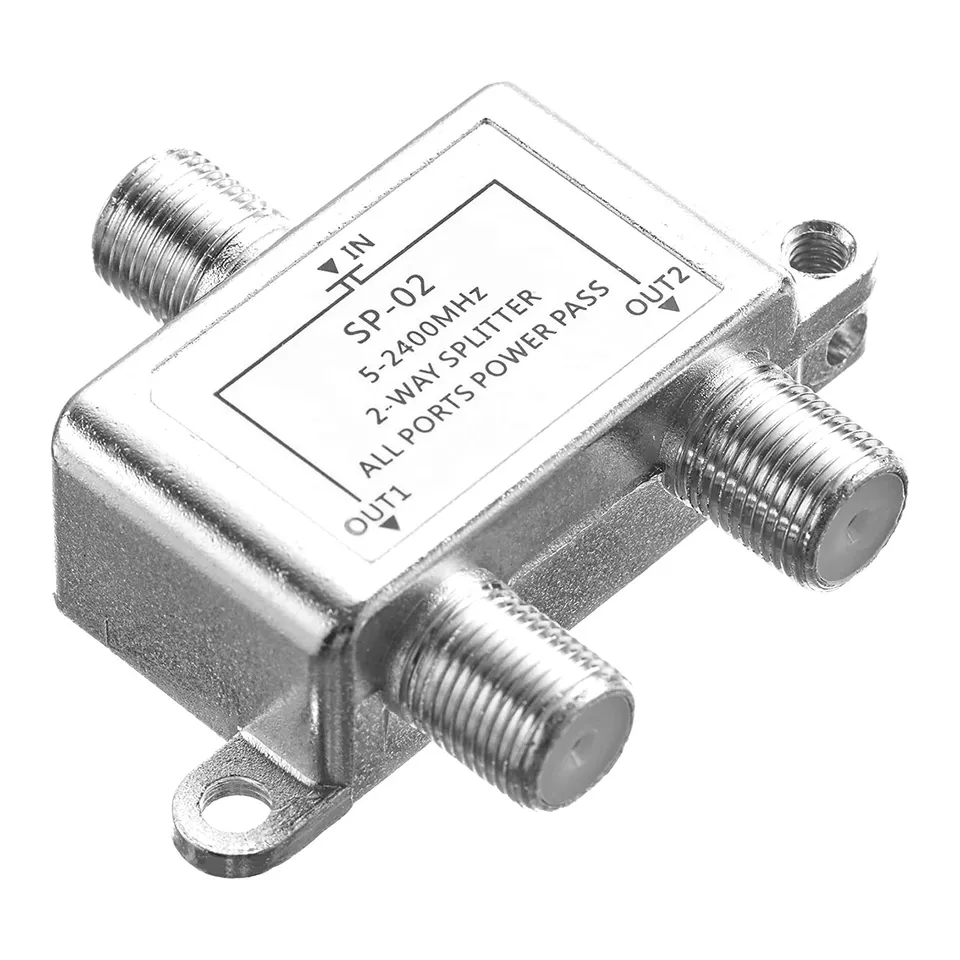 Digital 2-Way Coaxial Cable Splitter 5-2400MHz, RG6 kompatibilný, pracujte s analógovými/digitálnymi televíznymi pripojeniami a internetom