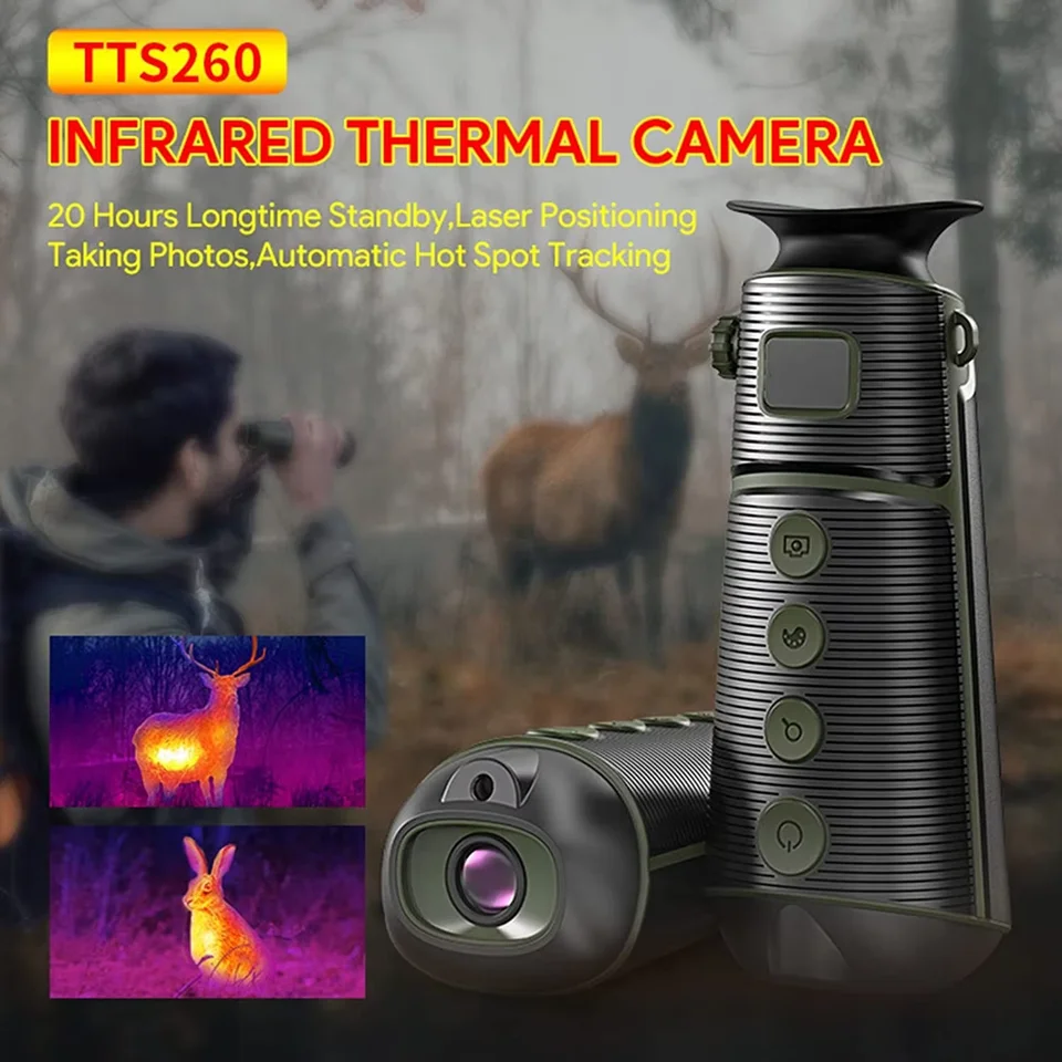 Digital 260*200 HD Outdoor Hunting Termal Imaging Monokulárny optický pozorovací rozsah rozsahu tepelného snímania Nočné videnie Rozsah 4x Zoom