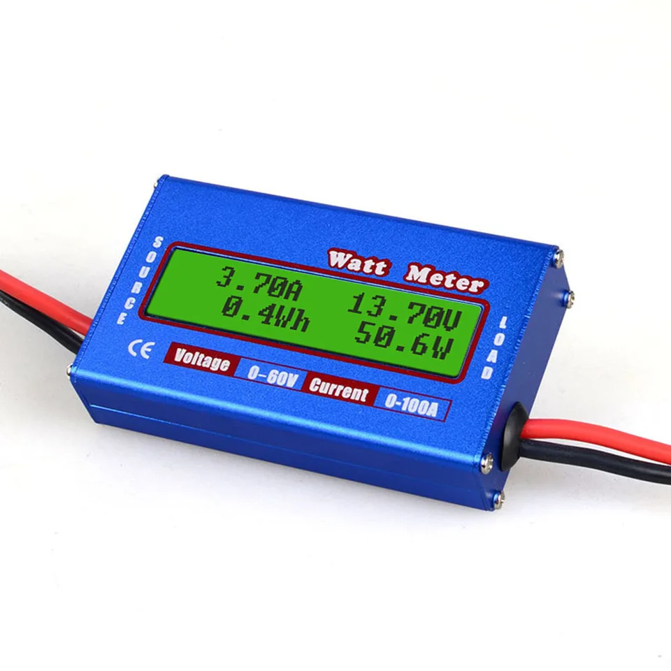 Digital LCD Display Blue DC 60V 100A Vyváženie napätia batérie Analyzátor batérie Watt Meter Checker Balancer nabíjačka RC Tools