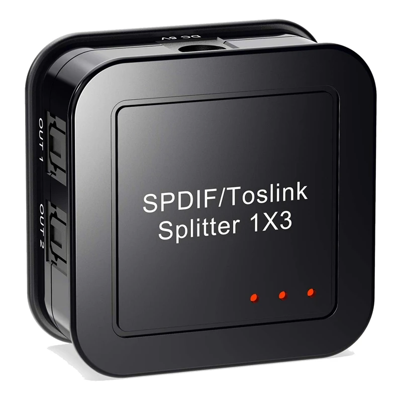 Digital Optical Audio 1x3 Splitter, Digital SPDIF Toslink Optický splitter Fiber Audio, 1 v 3 Out, pre modropludné DVD HDTV
