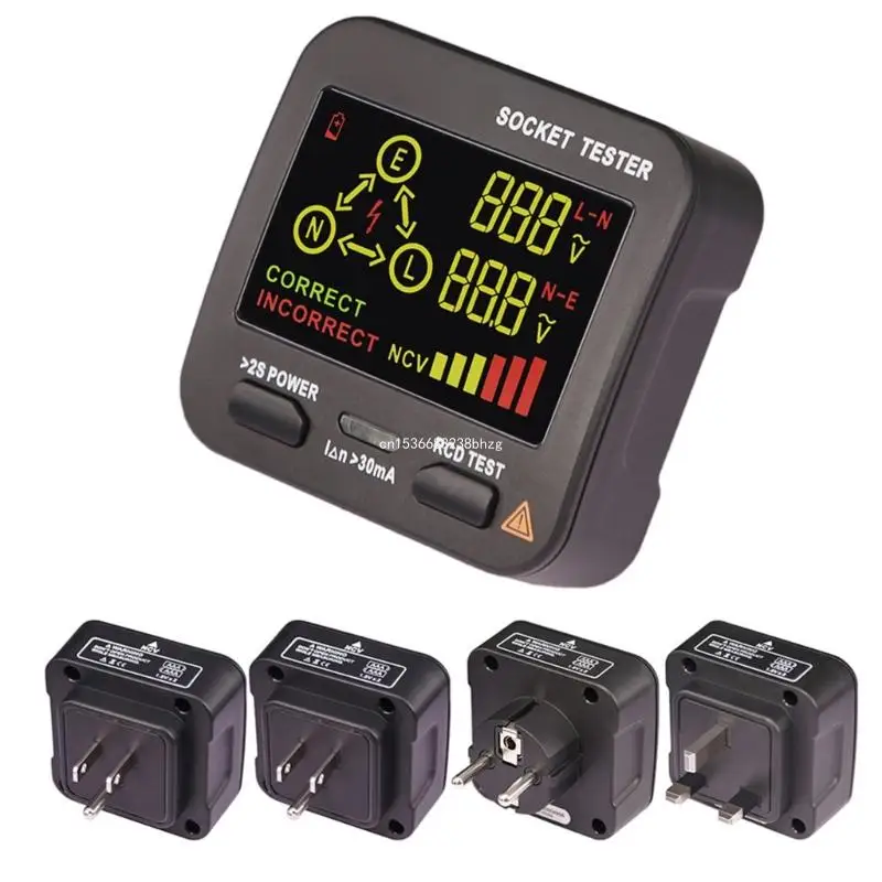Digitálna EÚ UK AU US Socket Tester Plug Zvyšok prúdu stenu tester tester elektrická dropship