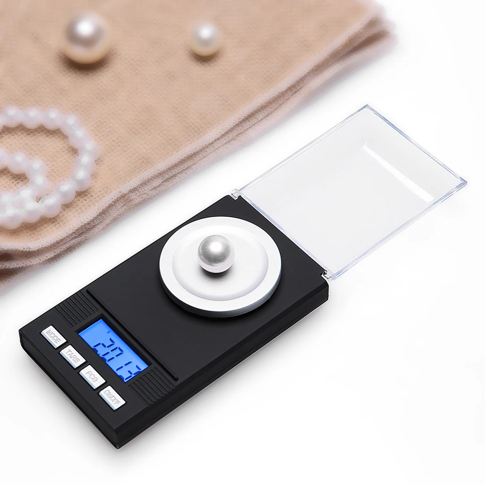 Digitálna miligramová vrecková stupnica 50G / 0,001G Vysoko precízne precízne mini zlaté šperky laboratórium laboratórium karát