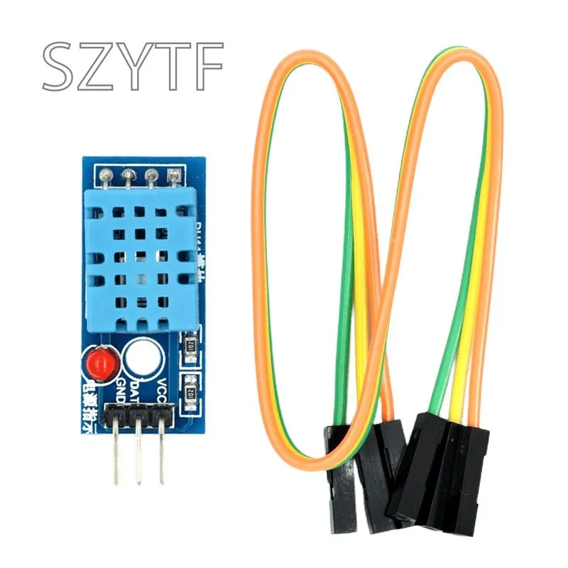 Digitálna teplota jednej zbernice a senzor relatívnej vlhkosti DHT11 modul s káblom Elektronickým modulom stavebného bloku pre Arduino