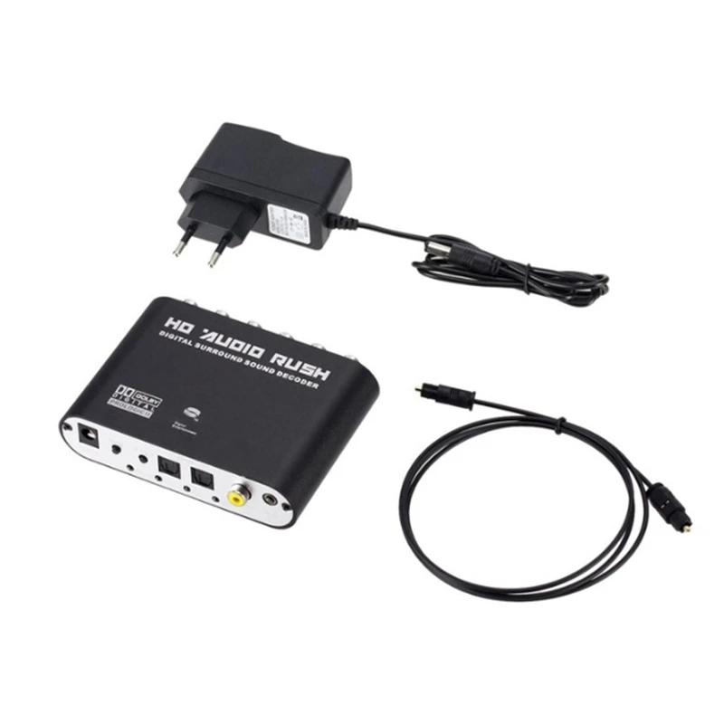 Digitálne až analógové 5.1 kanála Stereo Audio Converter Optický spdif koaxiálny aux 3,5 mm zvukový dekodér zosilňovača-eu zástrčka