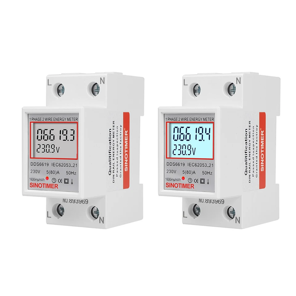 Digitálne využitie elektrickej energie Monitor LCD Displej 220V 230V Elektrická energia monitor din Rail 50 60 Hz Super Energy Saving for Indoor