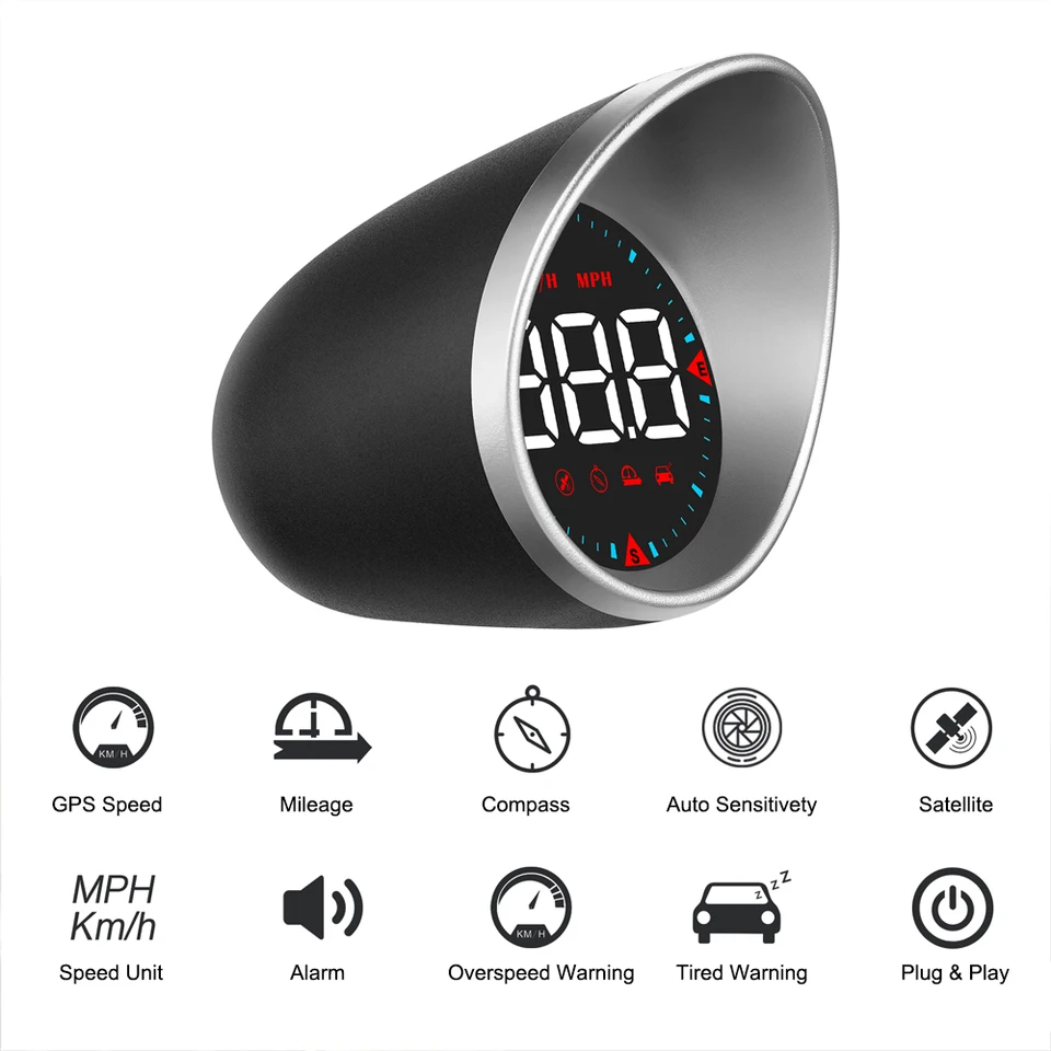 Digitálny alarmový set car hlava UP Displej Universal USB HUD rýchlomer RPM MPH Automatické príslušenstvo LED podsvietenia G5 GPS Compas