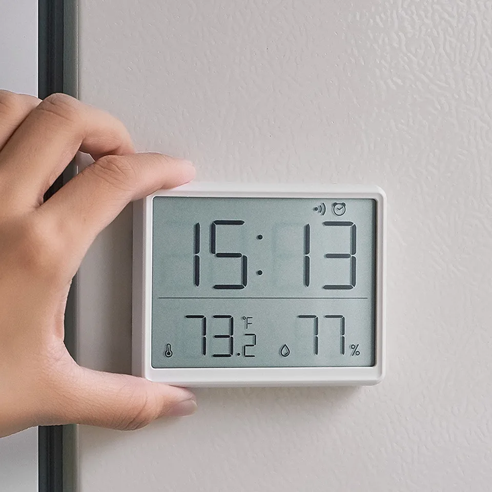Digitálny budík LCD obrazovky Teplota vlhkosti Čas Zobrazte elektronické hodiny pre domácu spálňu Elektronický budík