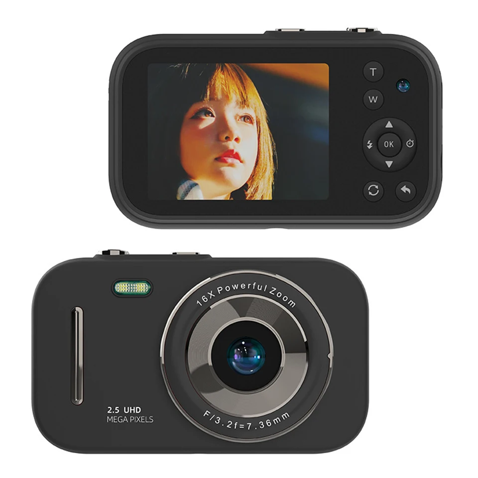Digitálny fotoaparát 48MP 1080P Point a Shoot Camera 2.8inch IPS obrazovky Mini digitálny fotoaparát chlapci a dievčatá vianočný darček k narodeninám