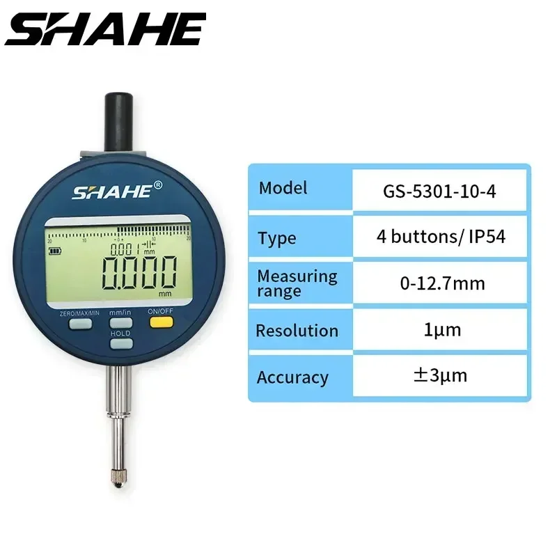 Digitálny indikátor Shahe IP54 0-12.7/25,4/50,8 mm 1 μm elektronický indikátor nabíjateľnú batériu