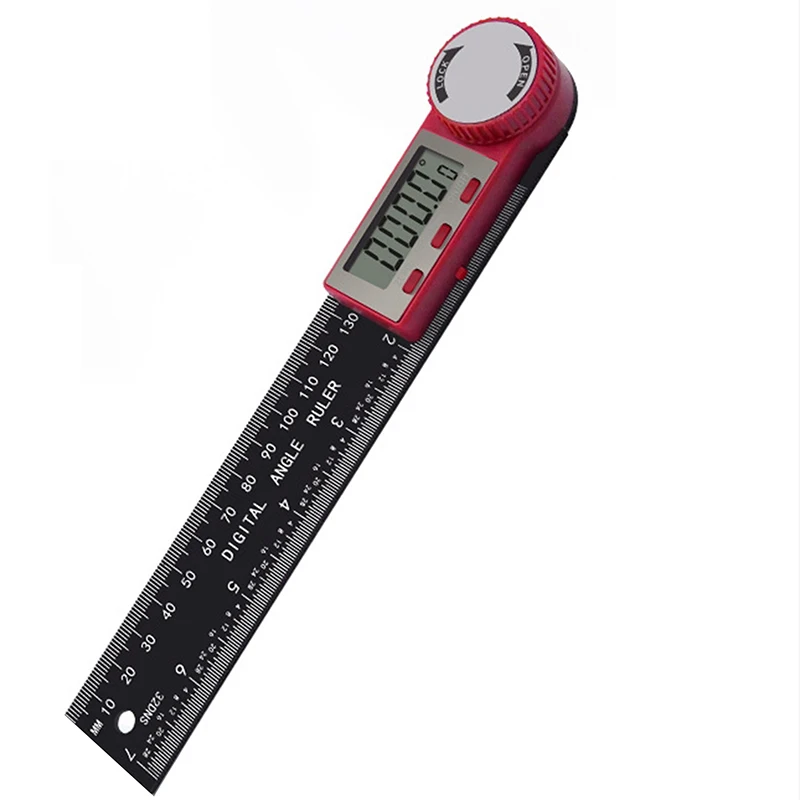 Digitálny protraktor digitálny uhlový pravítko Metric goniometer 360 stupňov z nehrdzavejúcej ocele na merací nástroj 200 mm