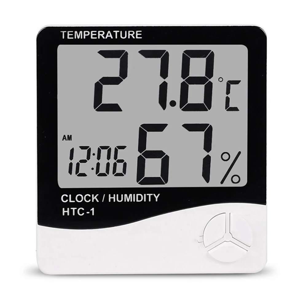 Digitálny vnútorný hygrometer s hranom Hygrometra s budíkom HTC-1
