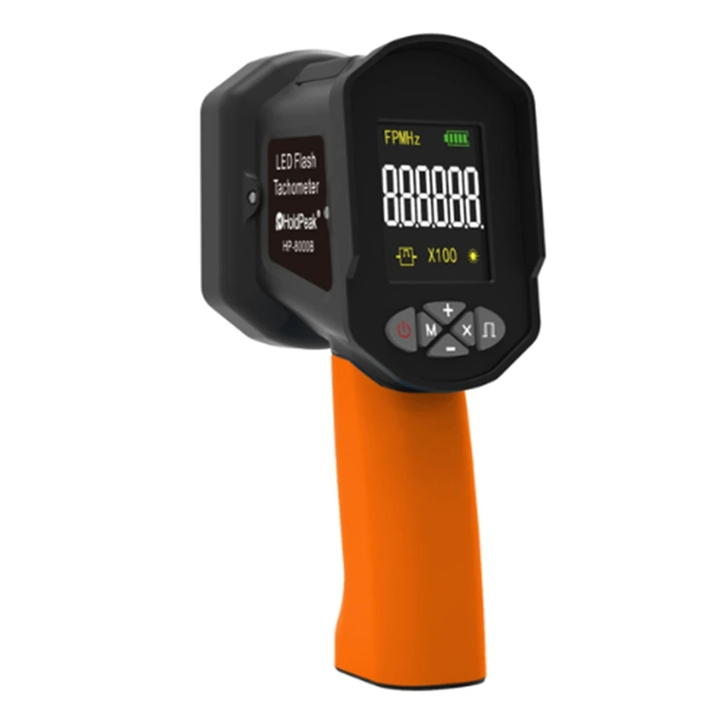 Digitálny vreckový stroboskop 60-99999 FPM Non-Contact Strobe Tachomete Vysoká presnosť 0,001% LED bleskom Tachometer-A73F