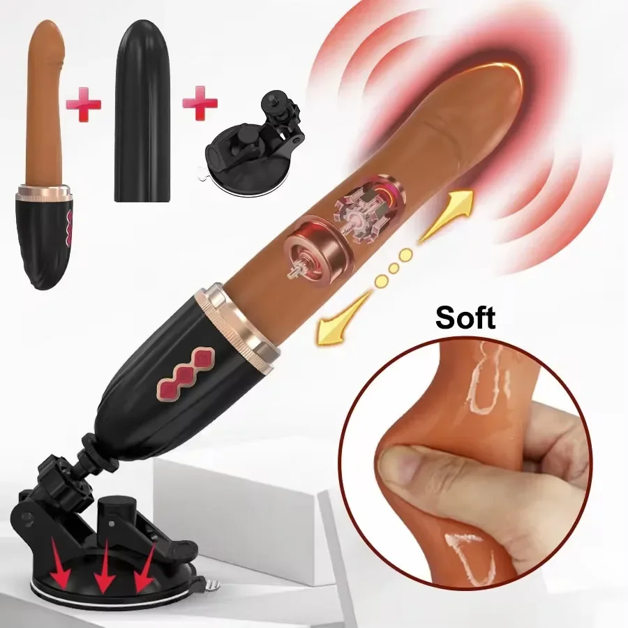 Dildo Automatický teleskopický sex Penetration Penetration Vagina Multi režim nastaviteľný vibrátor stimuluje G Spot Anal Sextoy femme 18+