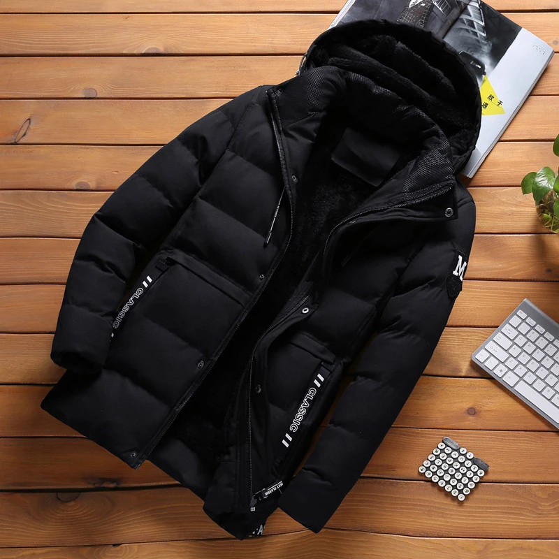 Dimusi Winter Men's Bomber Jacket Fashion Men Termal Parkas Coats Castwear Outwear Classic Windbreaker Hoodies Men Značky Oblečenie
